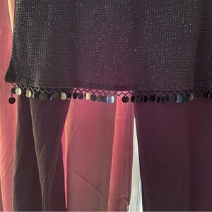 Cute Cropped Pants and Sleeveless Top w/ Dangling Embellishments
